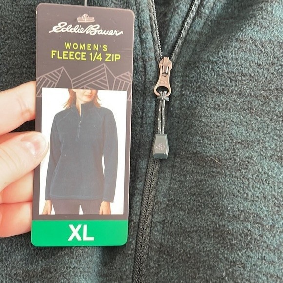 NEW Eddie Bauer Dark Green Ladies' Quarter Zip Pullover Size XL - Picture 6 of 9